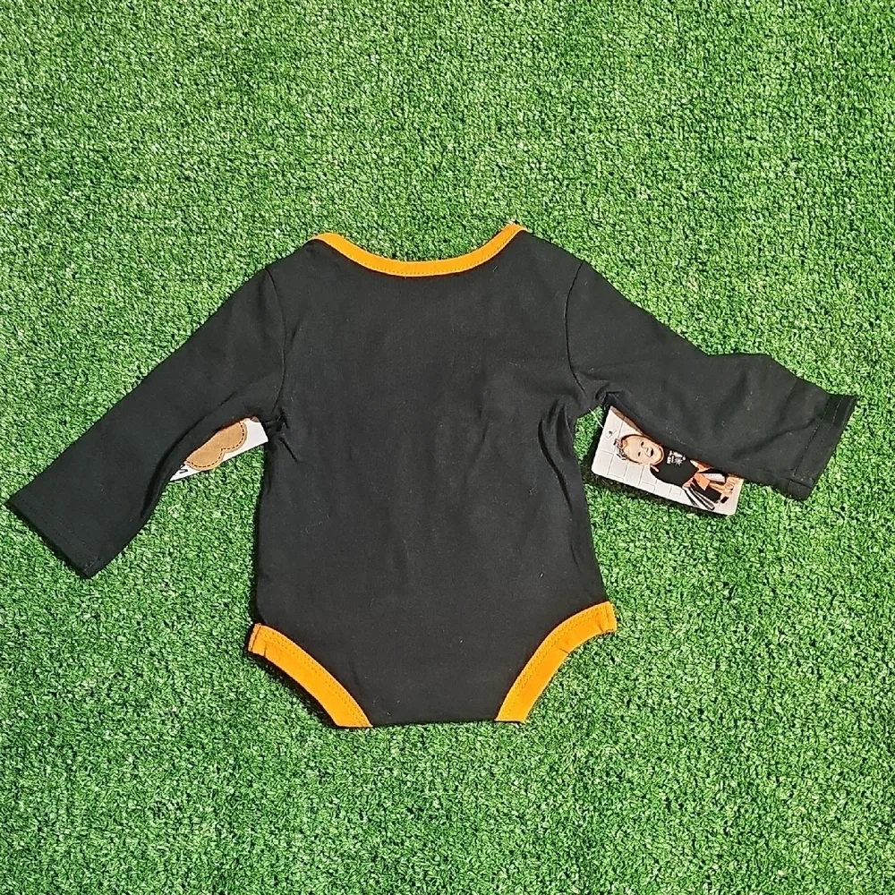 Baby Essentials Black and Orange Bodysuit